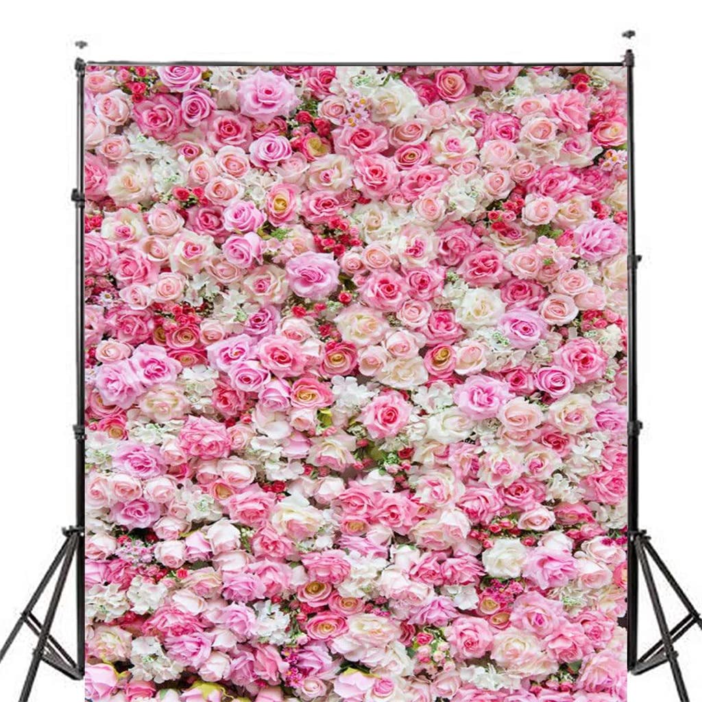 3D Rose Flower Wall Backdrop – 5 × 7 ft