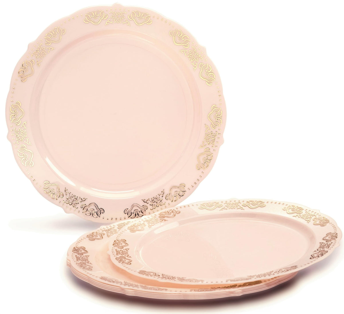 Light Pink & Gold Disposable Dinnerware Set – 960 Pieces