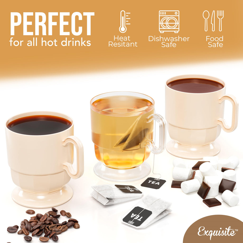 Exquisite Ivory 8 Oz Coffee Cups With Handles 80 Pack Disposable