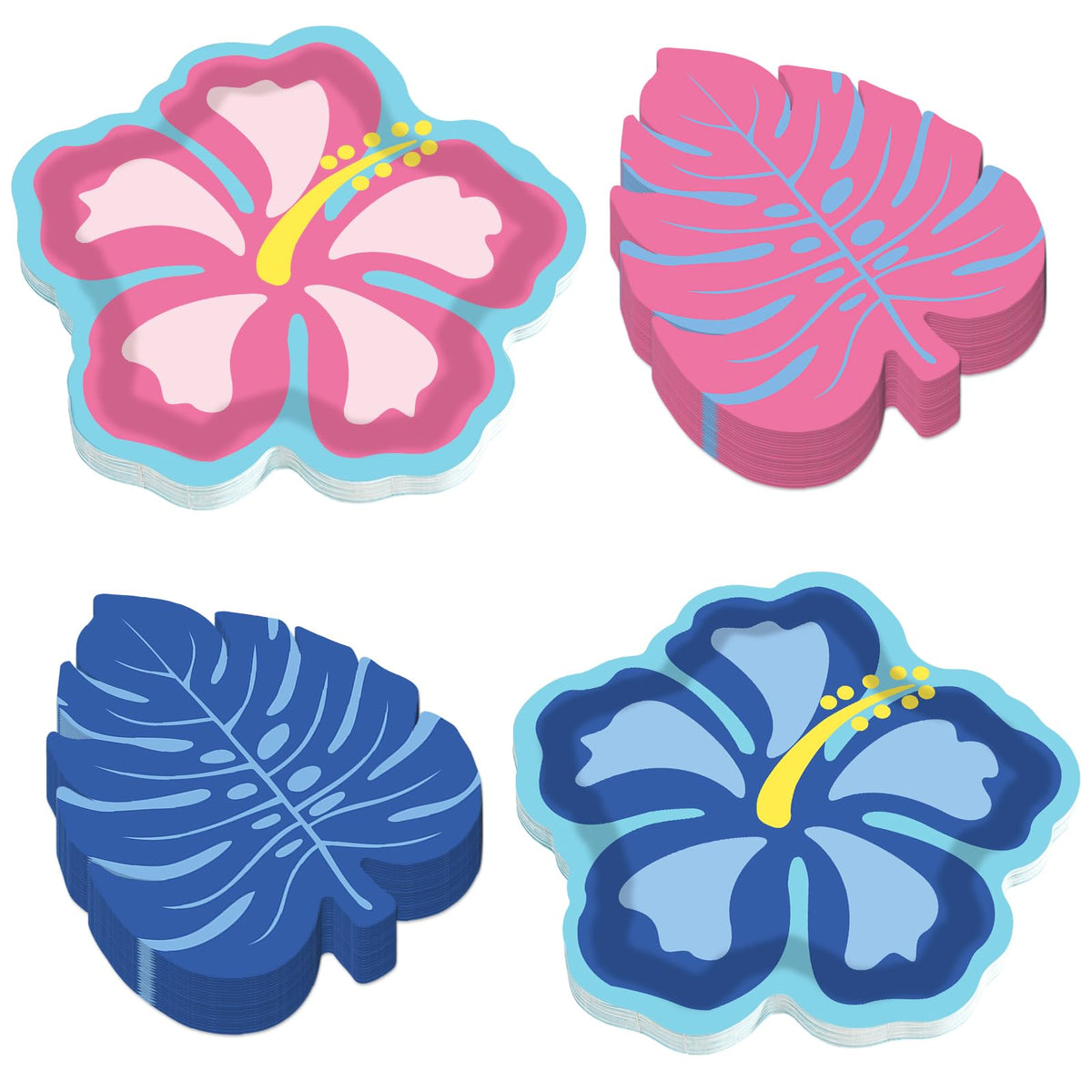 Tropical Hibiscus Party Plates & Napkins – 60 Pieces
