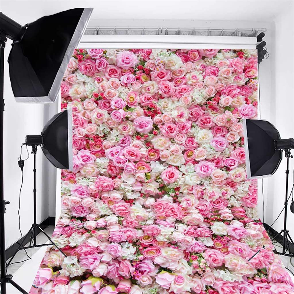 3D Rose Flower Wall Backdrop – 5 × 7 ft