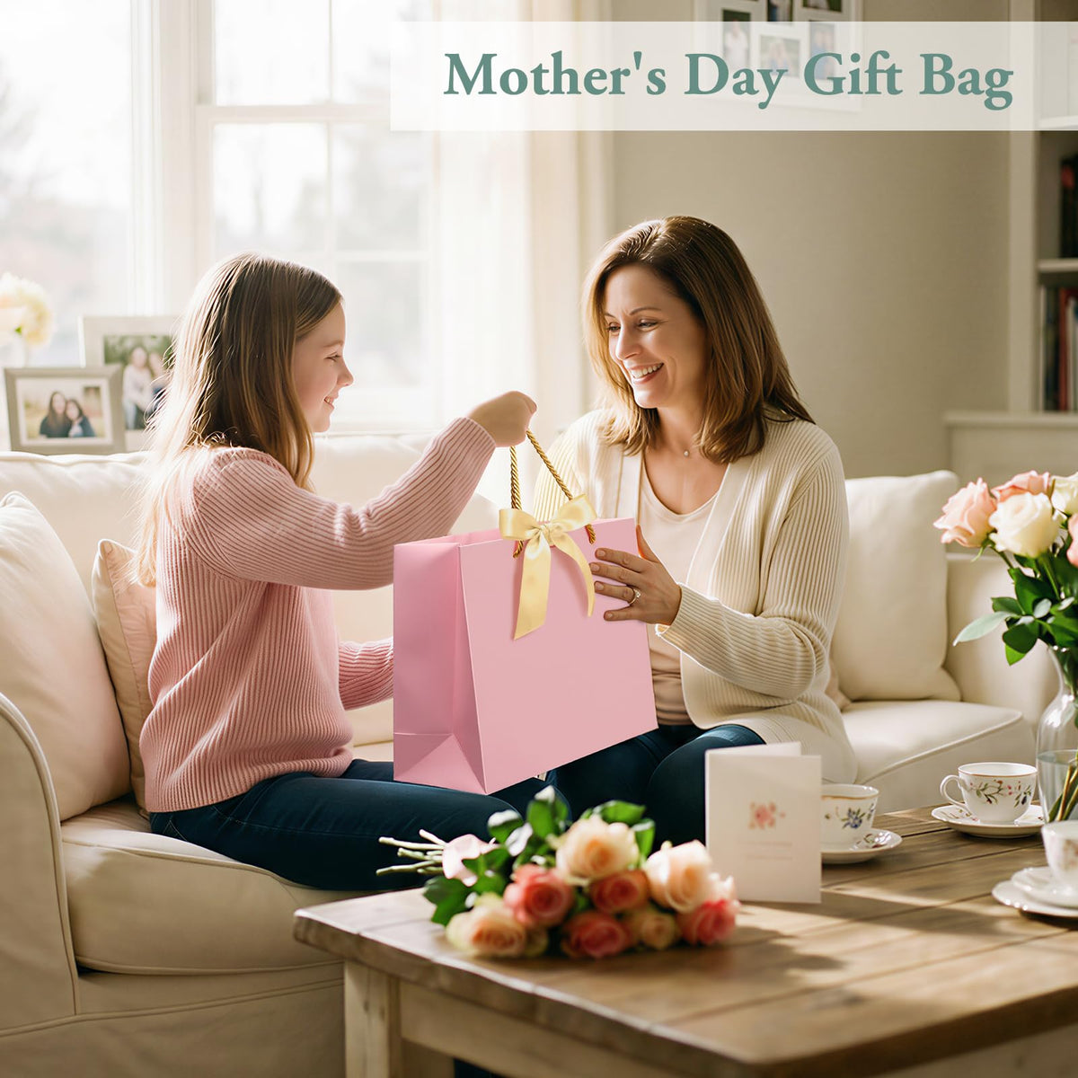 Pink Paper Gift Bags with Handles – 240 Pieces