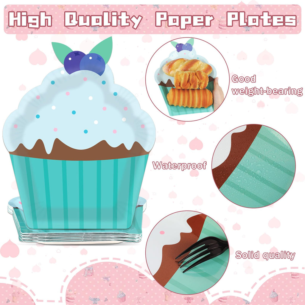 Cupcake-Shaped Dessert Plates – 60 Pieces