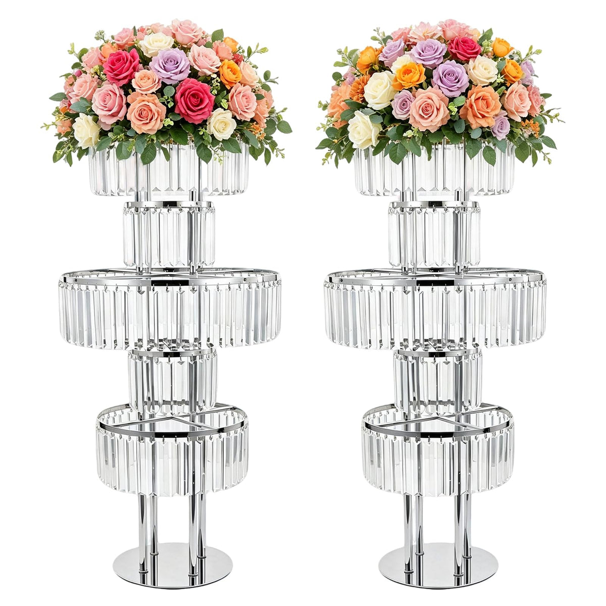 Crystal Wedding Flower Stands – 2 Pieces