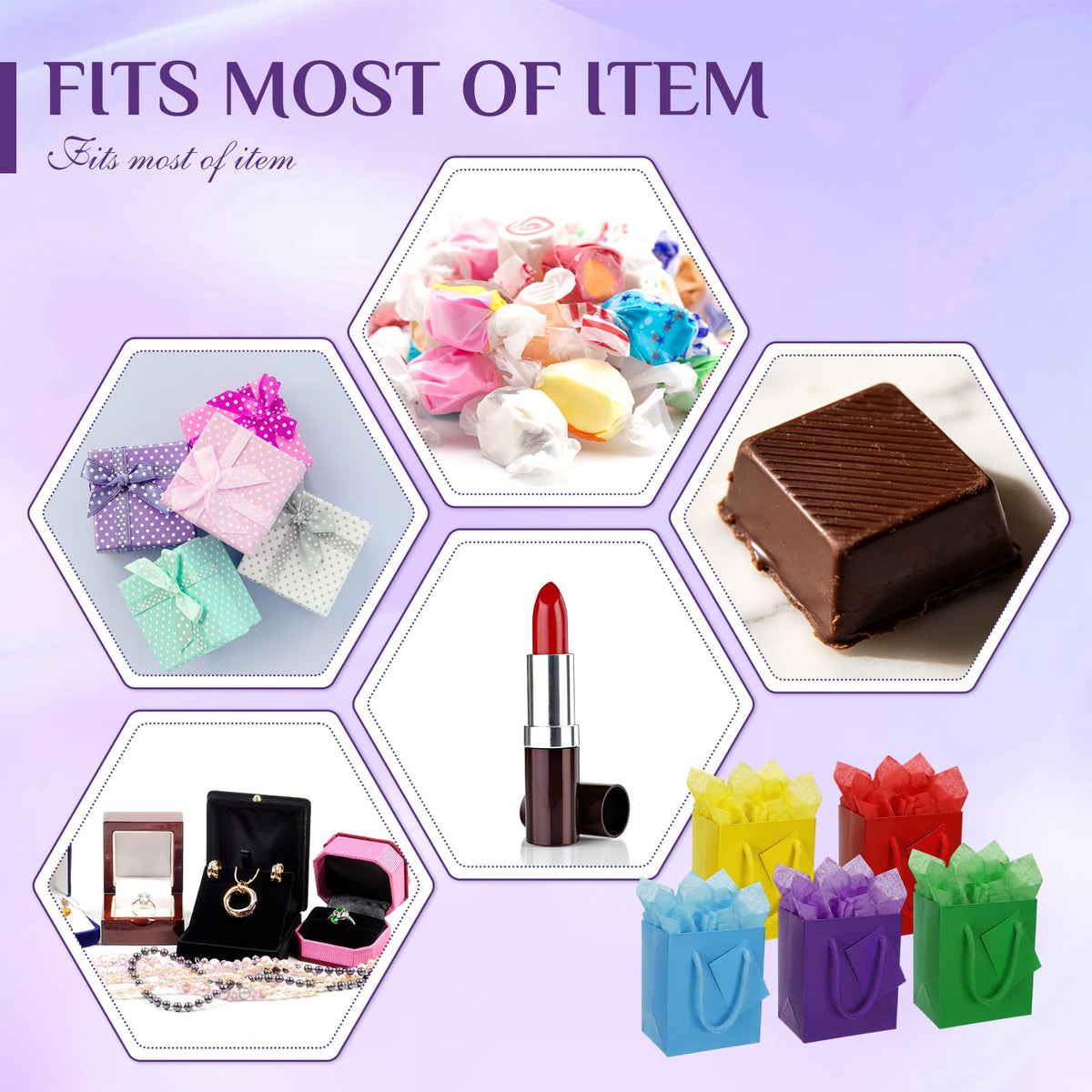Colorful Mini Kraft Gift Bags – 200 Pieces