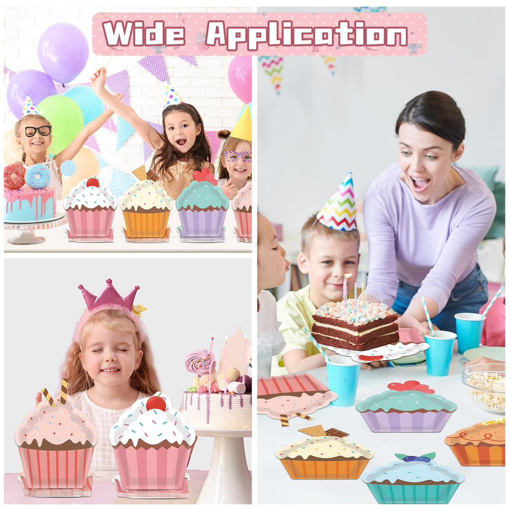 Cupcake-Shaped Dessert Plates – 60 Pieces
