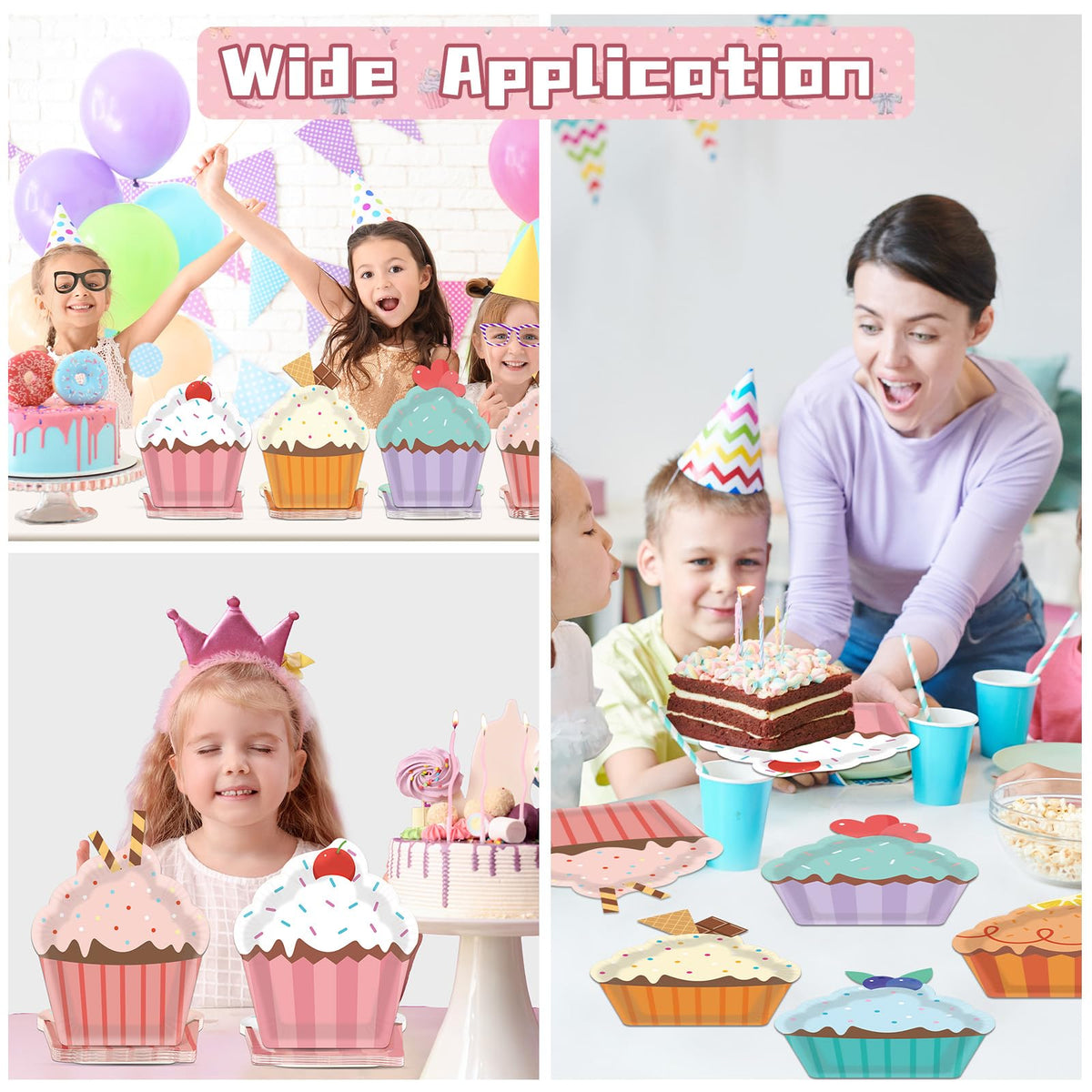 Cupcake-Shaped Dessert Plates – 60 Pieces