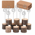 Rustic Wood Place Card Holders & Kraft Cards – 10 Sets