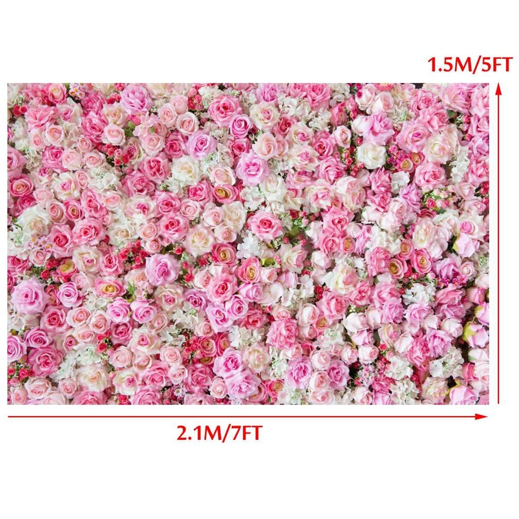 3D Rose Flower Wall Backdrop – 5 × 7 ft