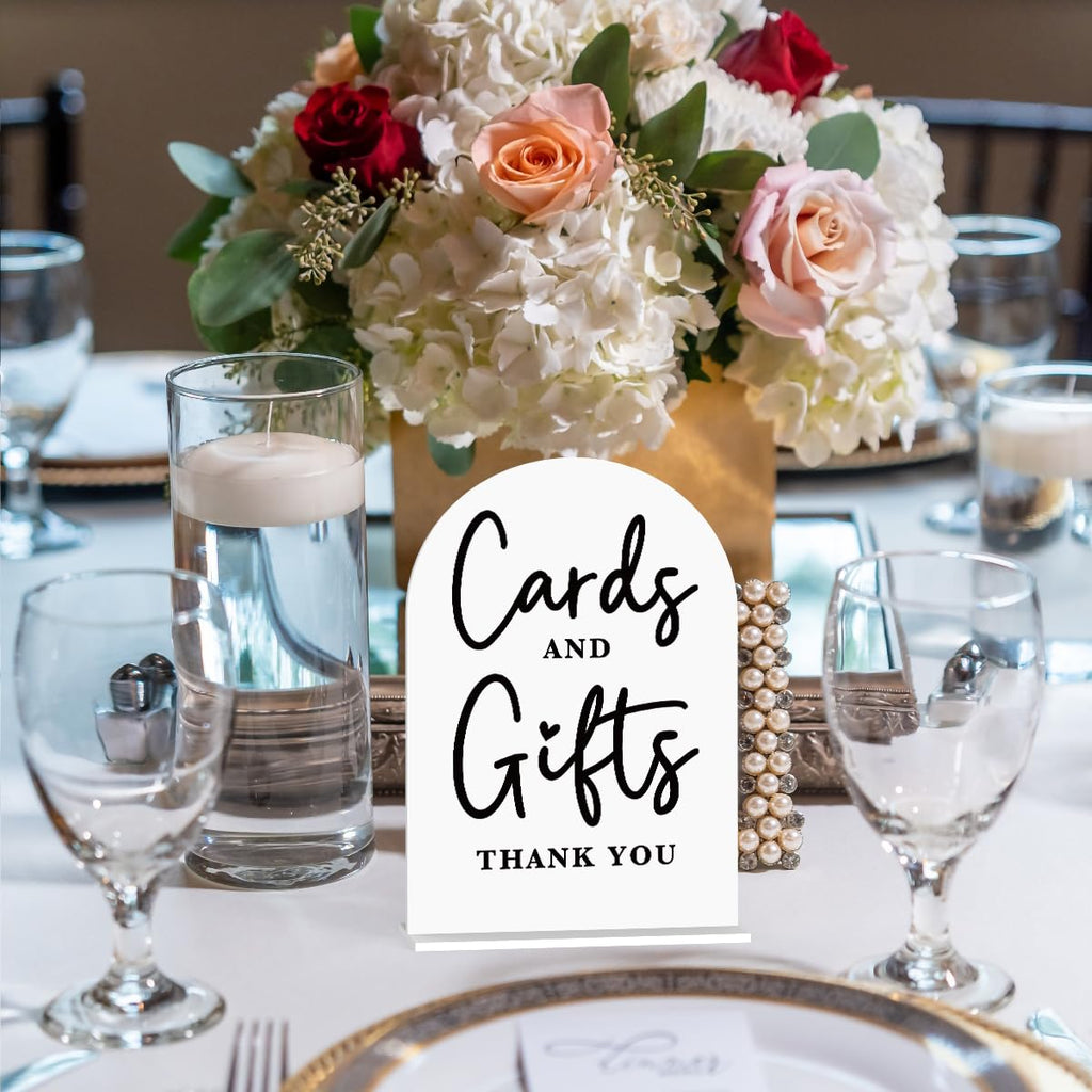 White Acrylic Wedding Cards & Gifts Sign