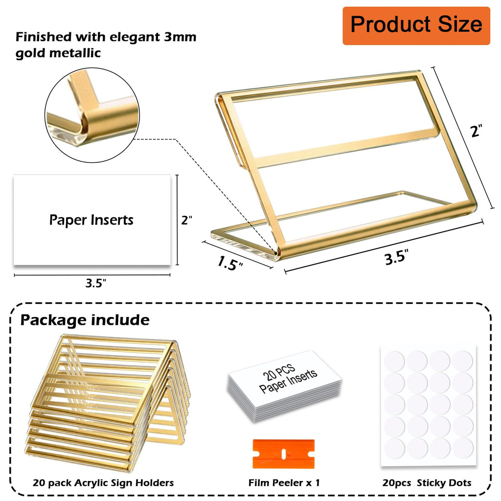 Acrylic Buffet Food Label Holders – 20 Pieces