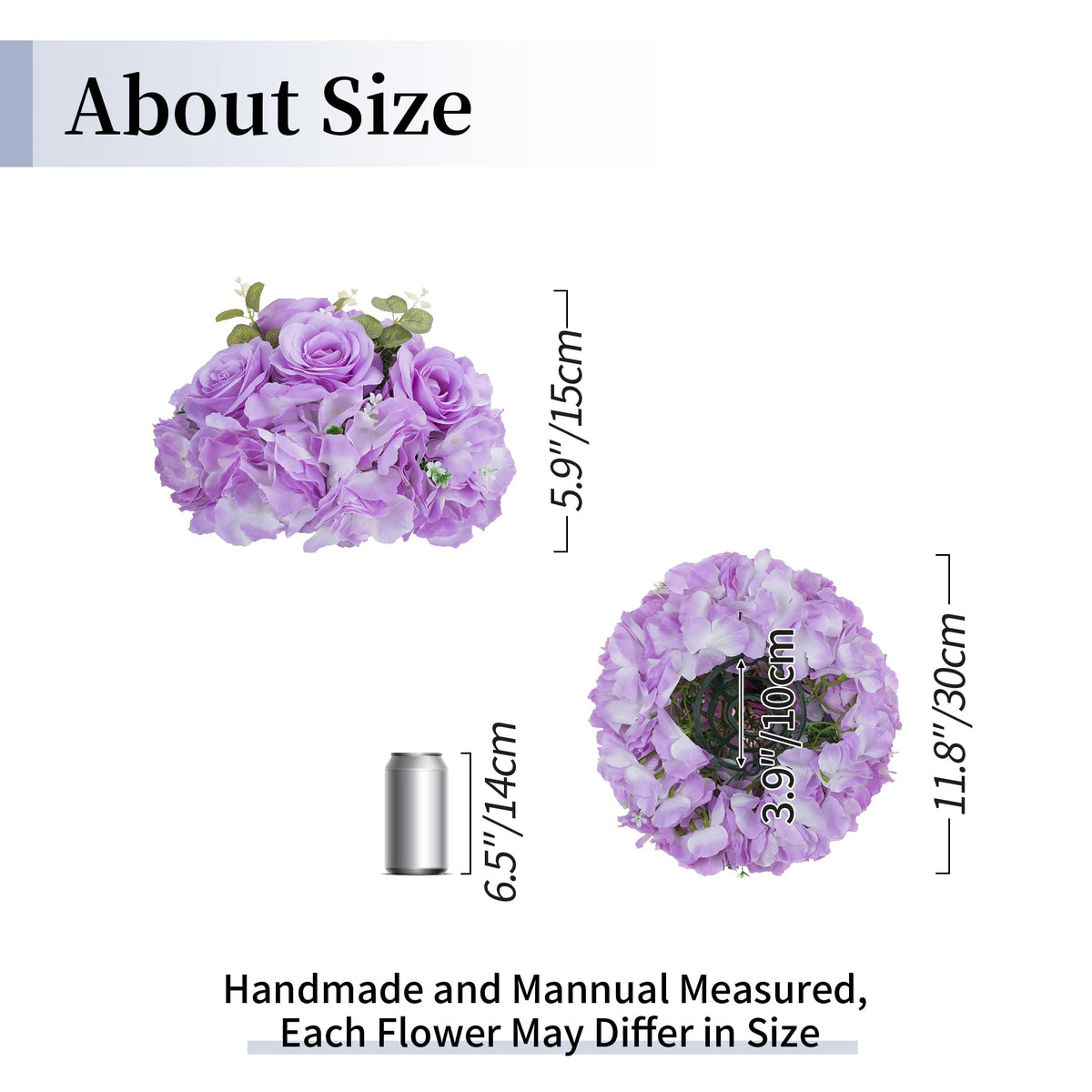 Artificial Rose & Hydrangea Flower Ball Centerpiece