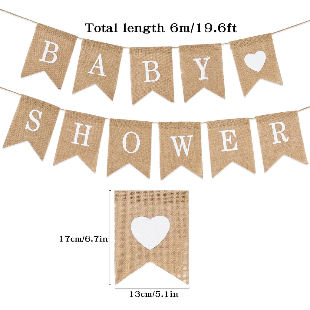 Burlap Baby Shower Bunting Banner