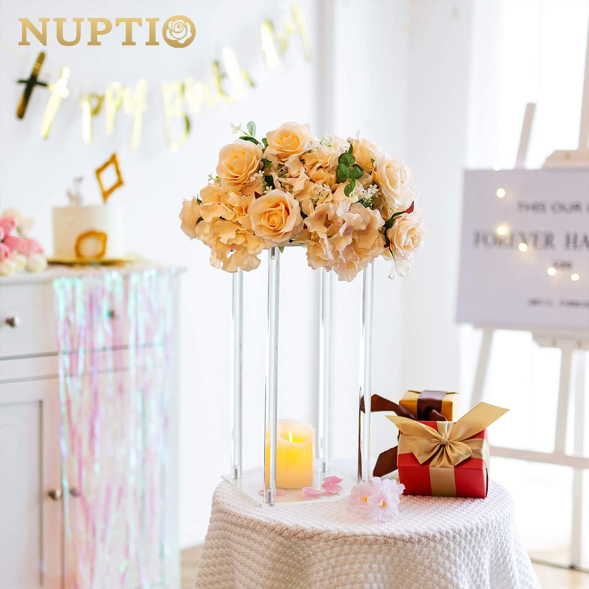 Tall Geometric Acrylic Flower Vase Centerpiece
