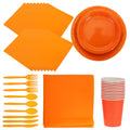 Orange Party Tableware Set with Paper Plate Cups Napkins Xmas