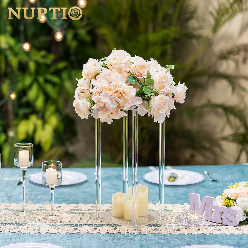 Tall Geometric Acrylic Flower Vase Centerpiece