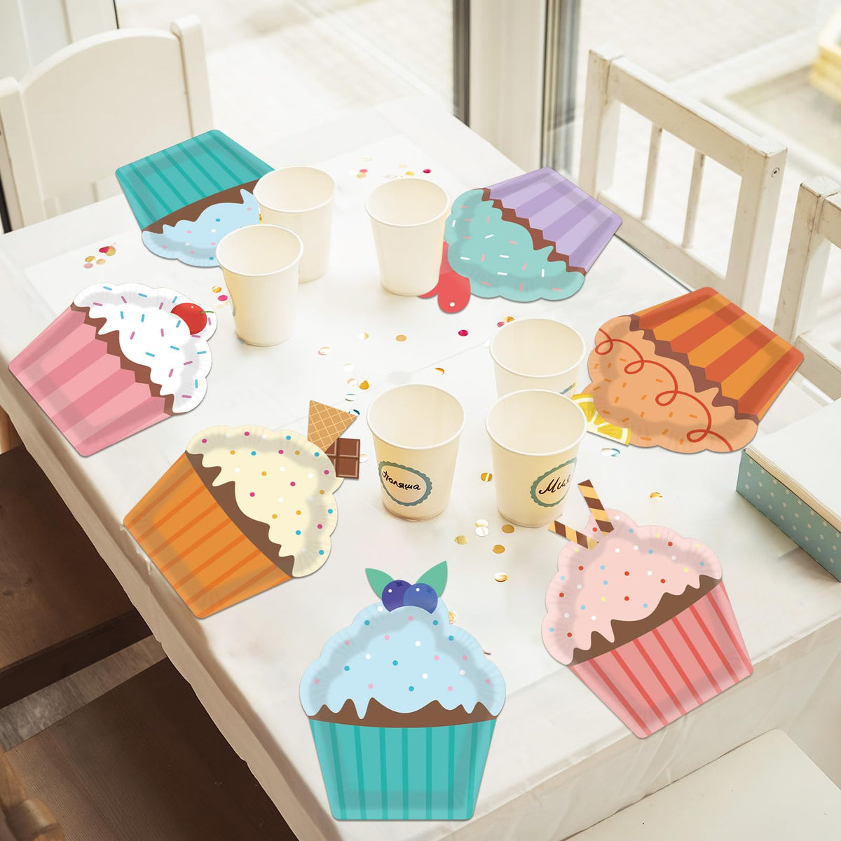 Cupcake-Shaped Dessert Plates – 60 Pieces