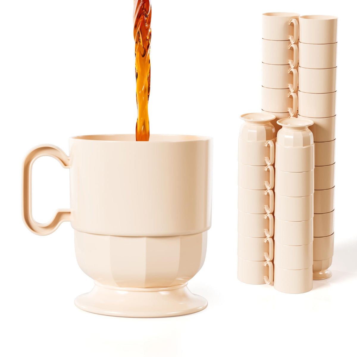 Exquisite Ivory 8 Oz Coffee Cups With Handles 80 Pack Disposable