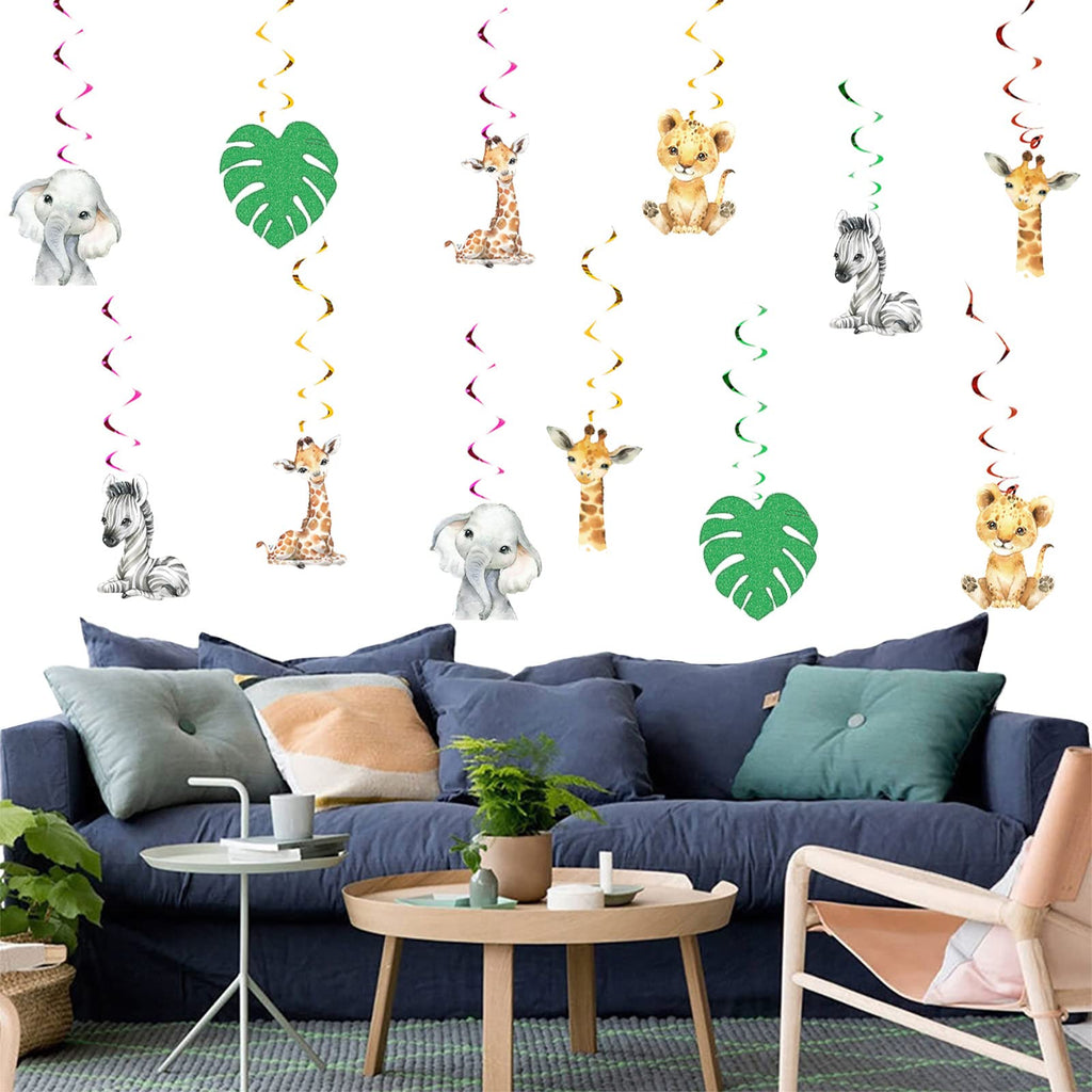 Wild One Safari Hanging Swirls – 12 Pieces
