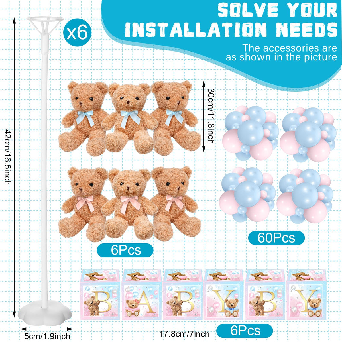 Bear Baby Shower Letter Boxes – 6 Sets