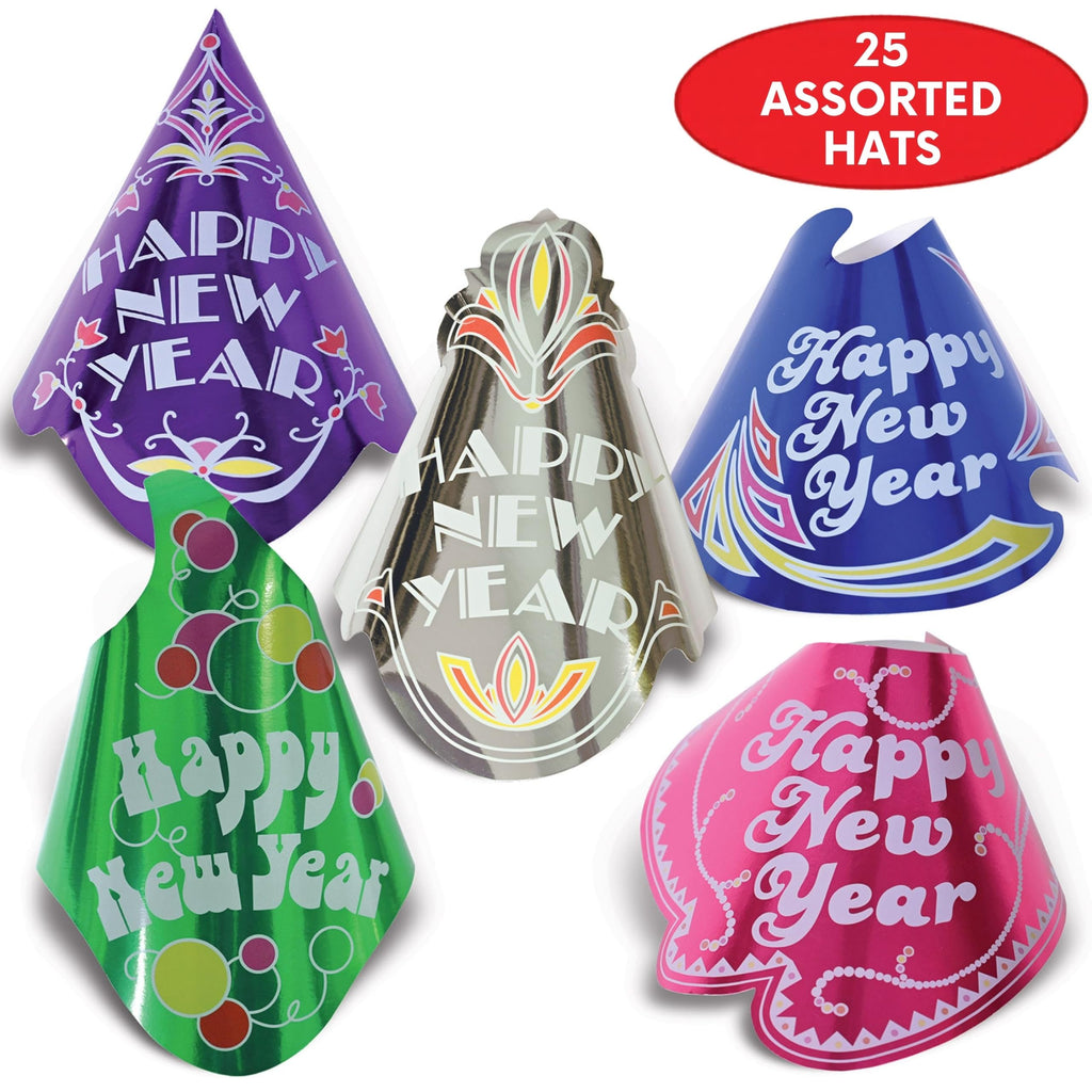 Beistle Champagne Hats Metallic New Years Eve Party Hats 25 Pack