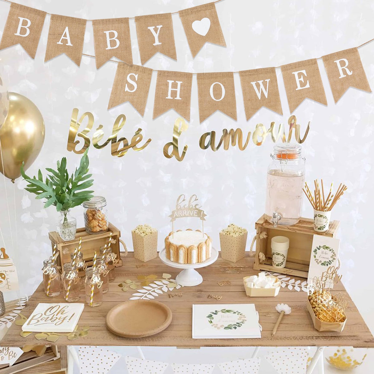 Burlap Baby Shower Bunting Banner