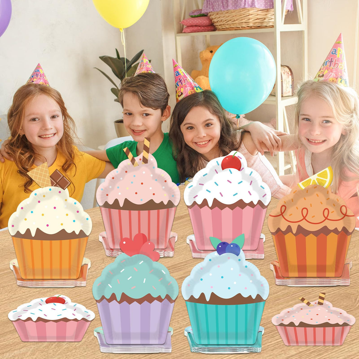 Cupcake-Shaped Dessert Plates – 60 Pieces