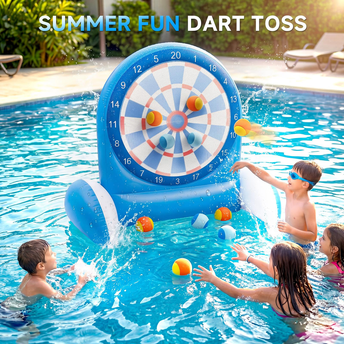 Inflatable Dart Board Water Game with Sticky Balls