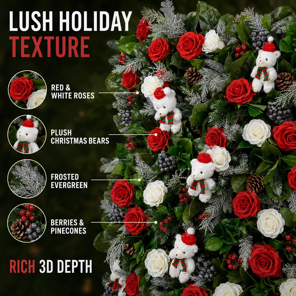 Christmas Floral Wall Backdrop Panels – 6 Pieces