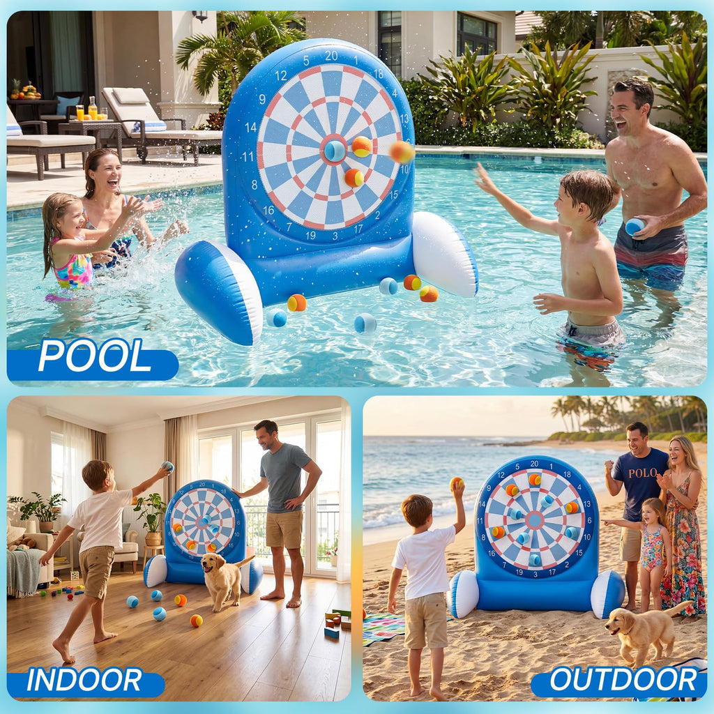 Inflatable Dart Board Water Game with Sticky Balls