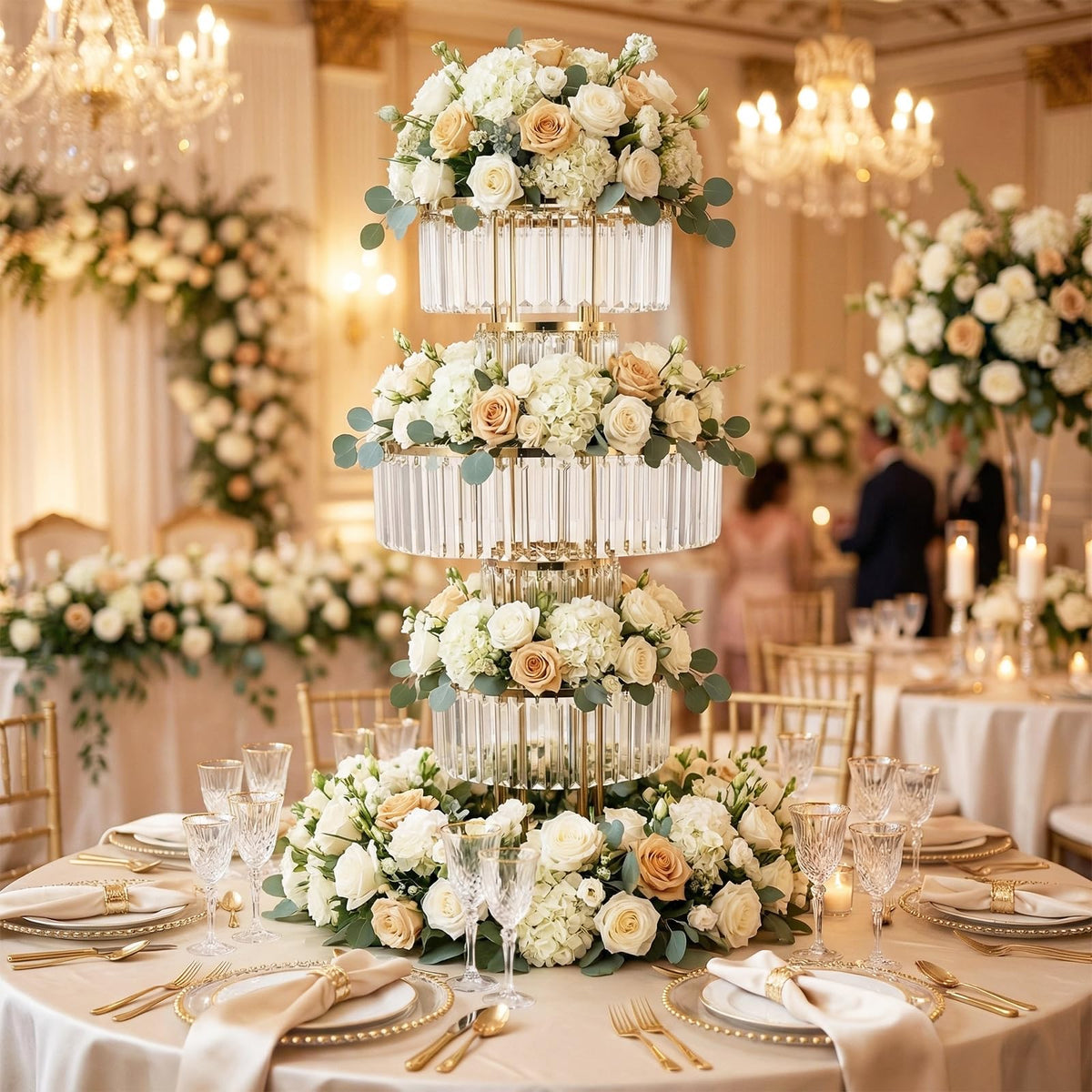 Crystal Wedding Flower Stands – 2 Pieces