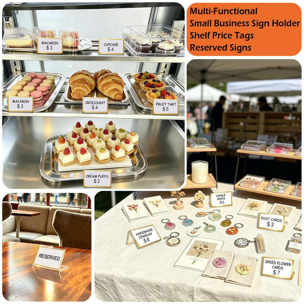 Acrylic Buffet Food Label Holders – 20 Pieces