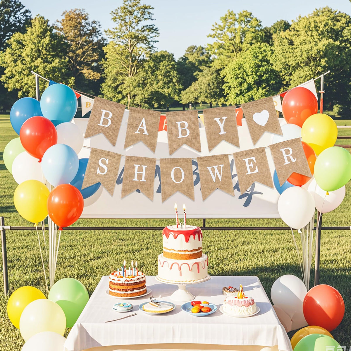 Burlap Baby Shower Bunting Banner