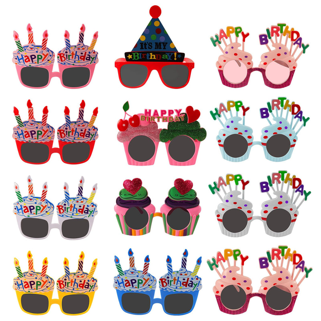 Funny Party Photo Booth Sunglasses – 12 Pieces