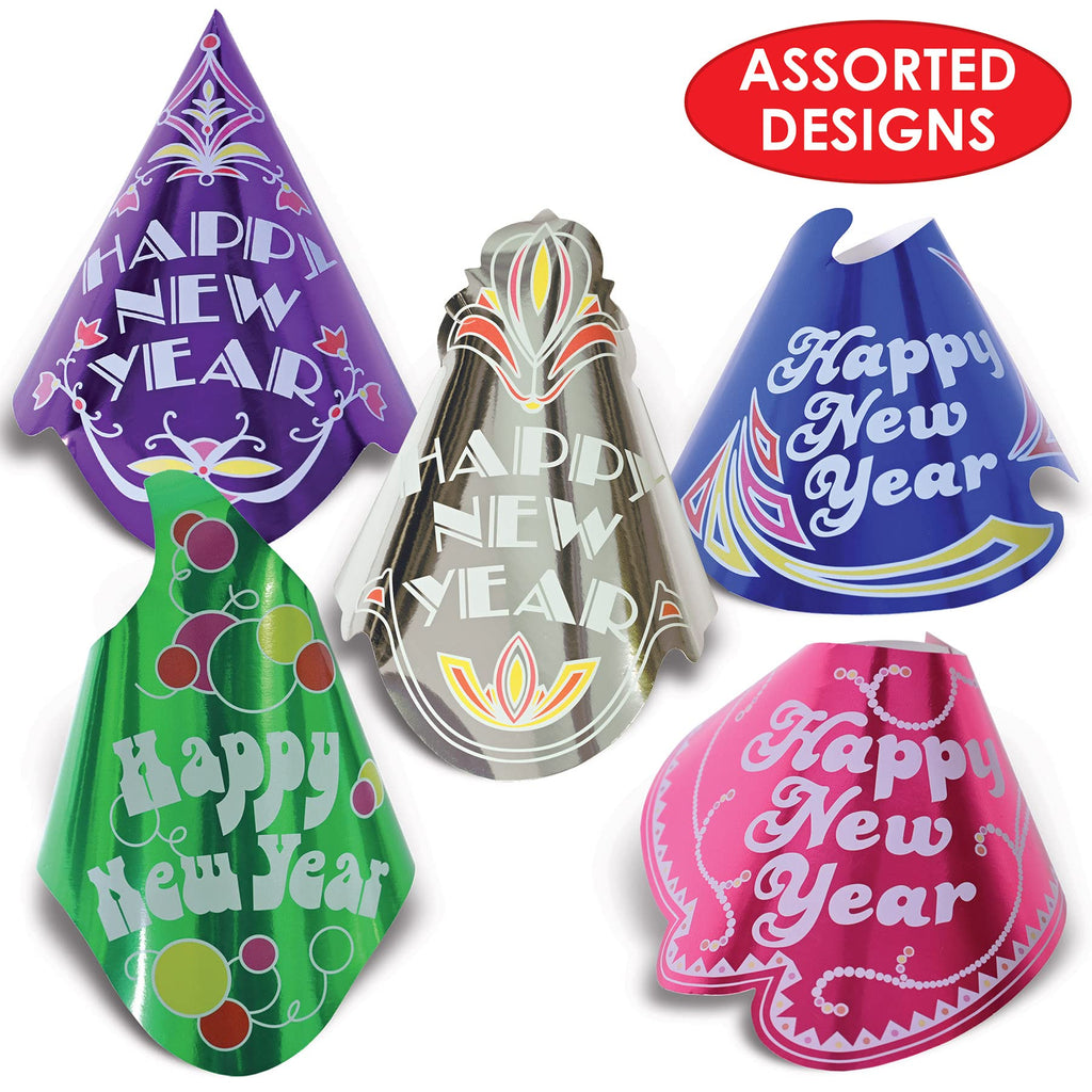 Beistle Champagne Hats Metallic New Years Eve Party Hats 25 Pack