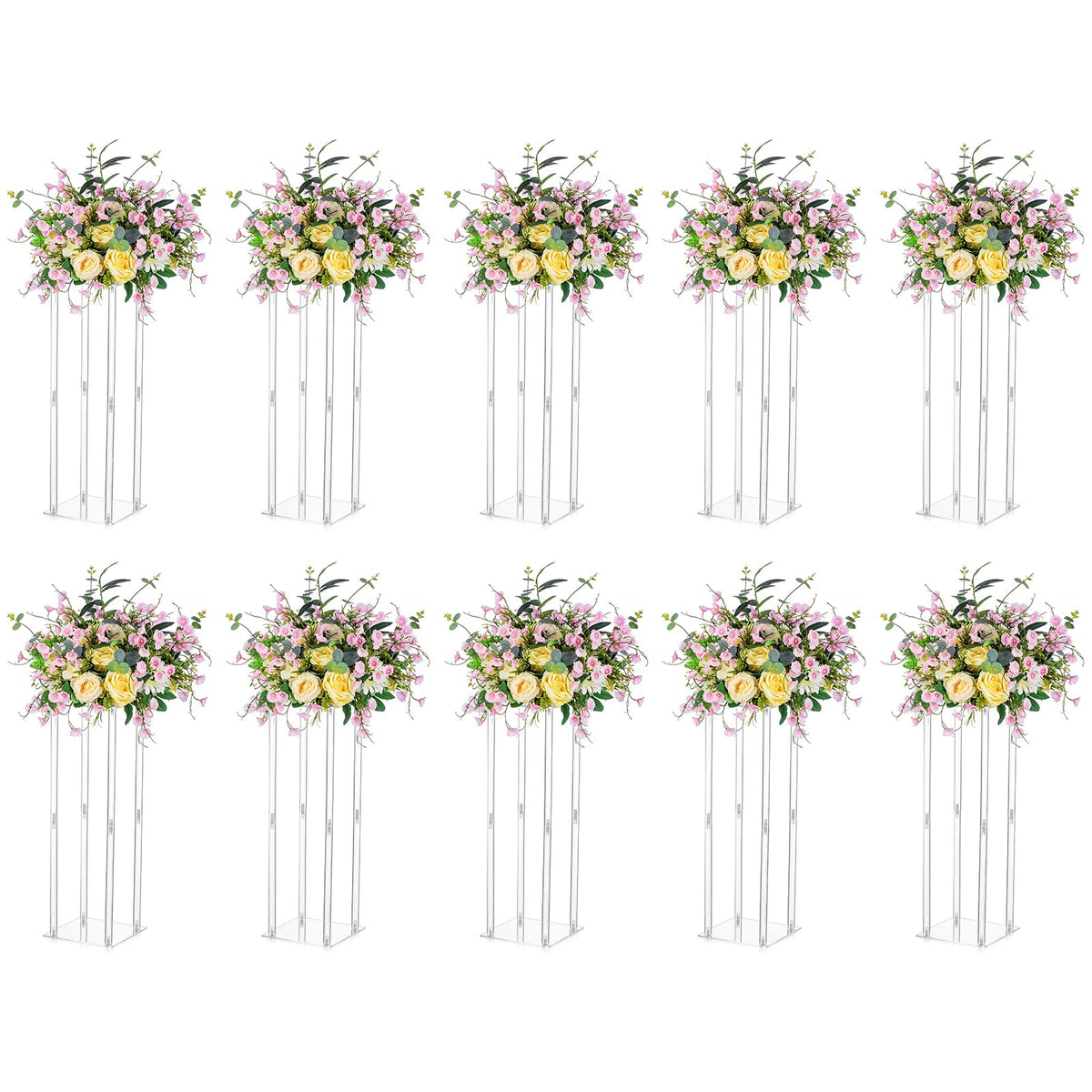 Tall Geometric Acrylic Flower Vase Centerpiece