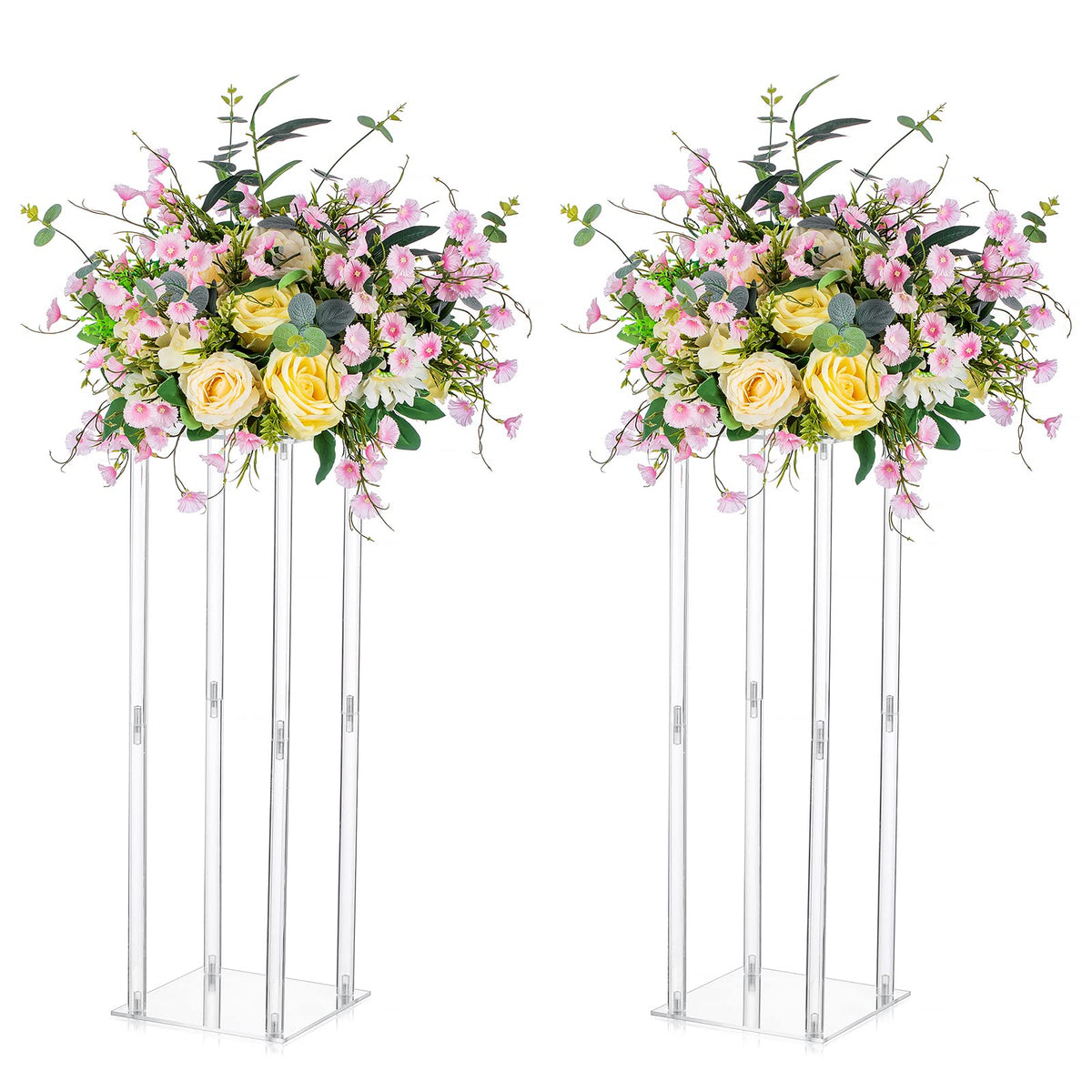 Tall Geometric Acrylic Flower Vase Centerpiece