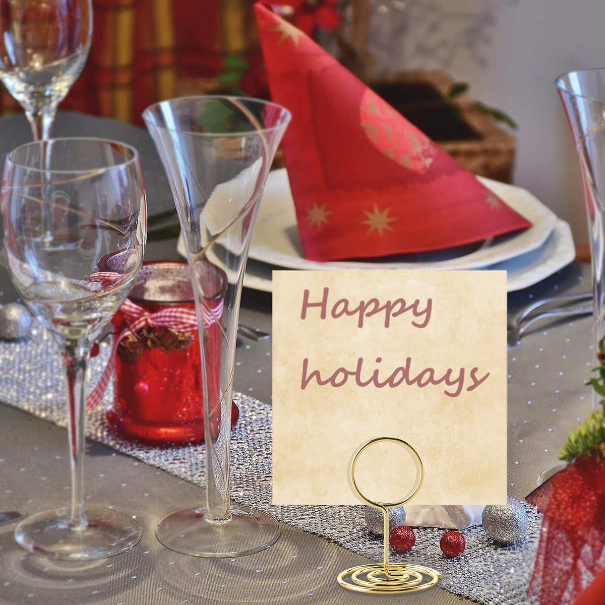 Gold Table Number & Place Card Holders – 26 Pieces