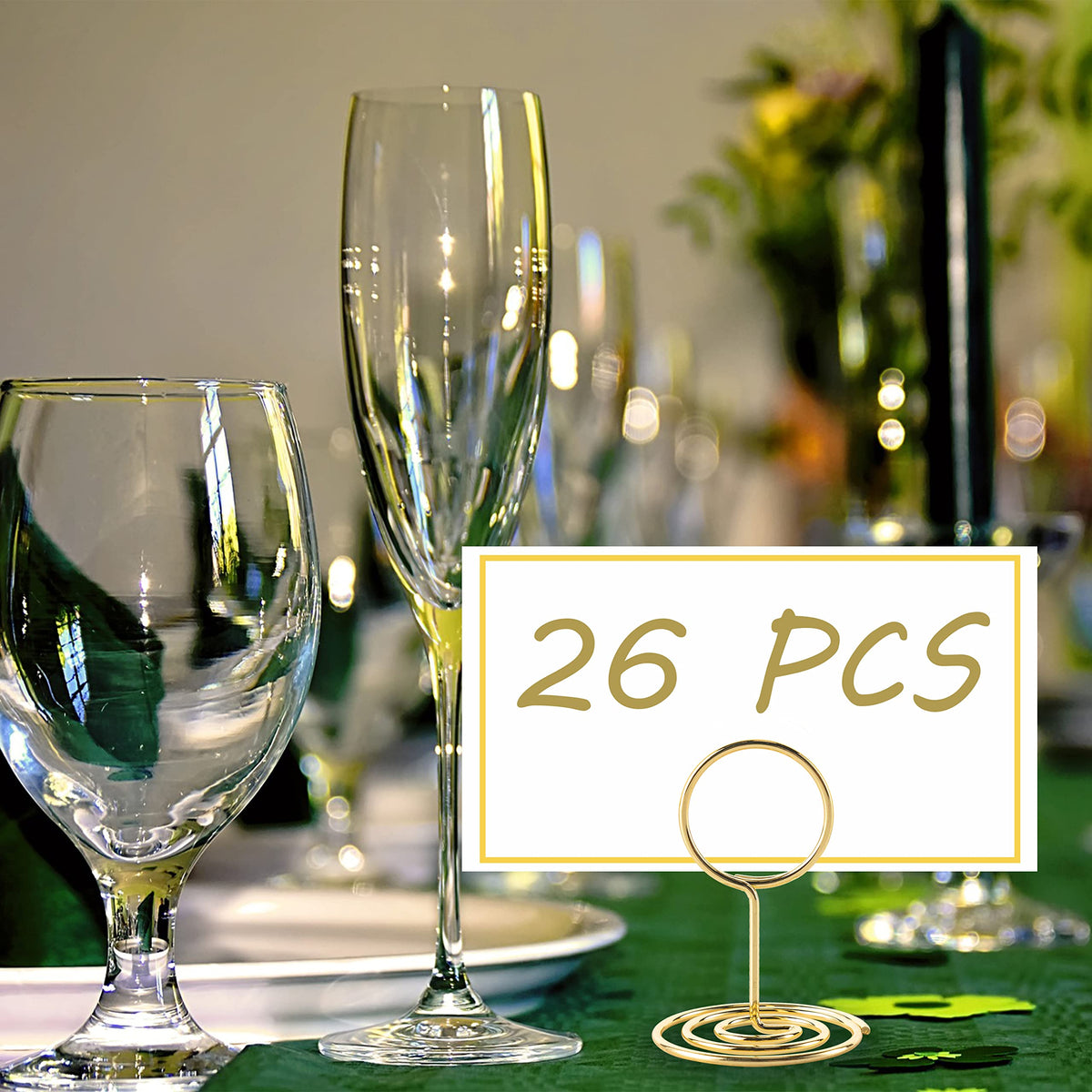 Gold Table Number & Place Card Holders – 26 Pieces