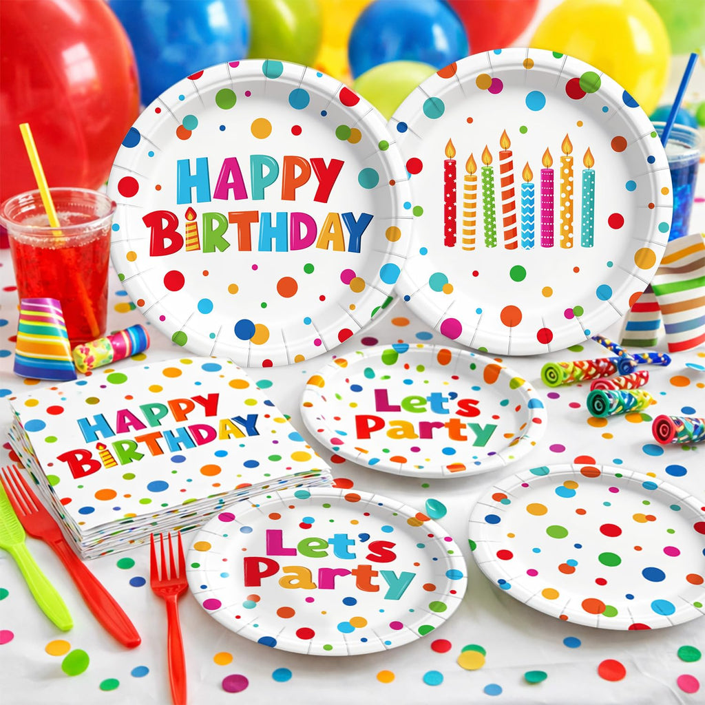 Colorful Birthday Party Supplies Set – 195 Pieces