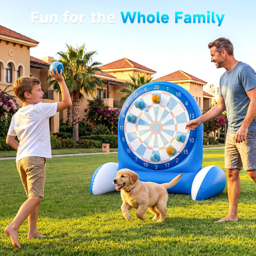 Inflatable Dart Board Water Game with Sticky Balls