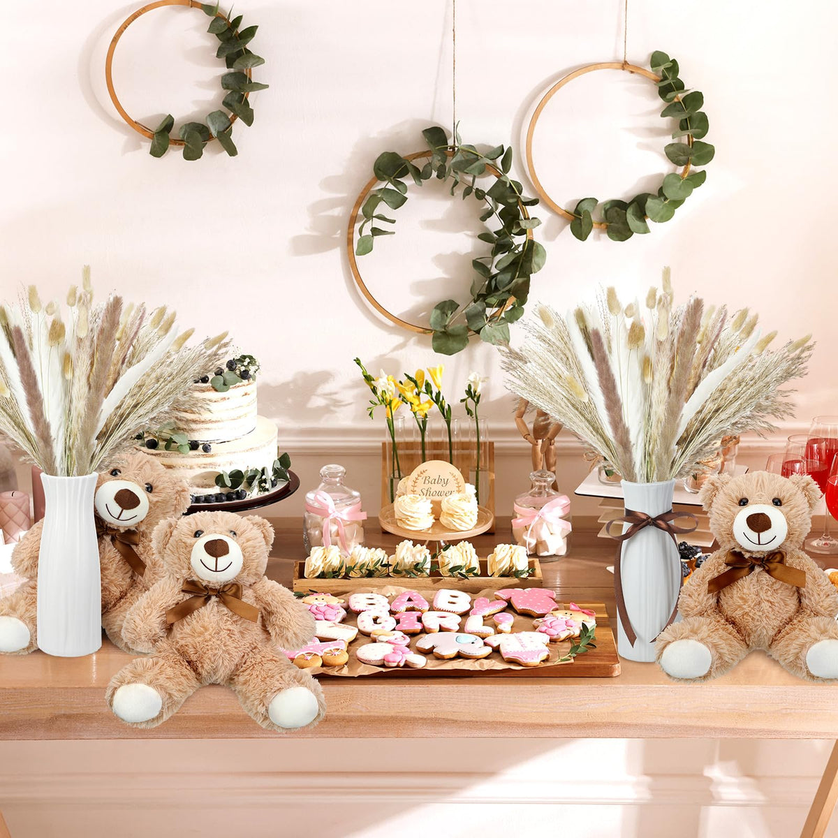 Neutral Bear Baby Shower Centerpiece Set – 123 Pieces