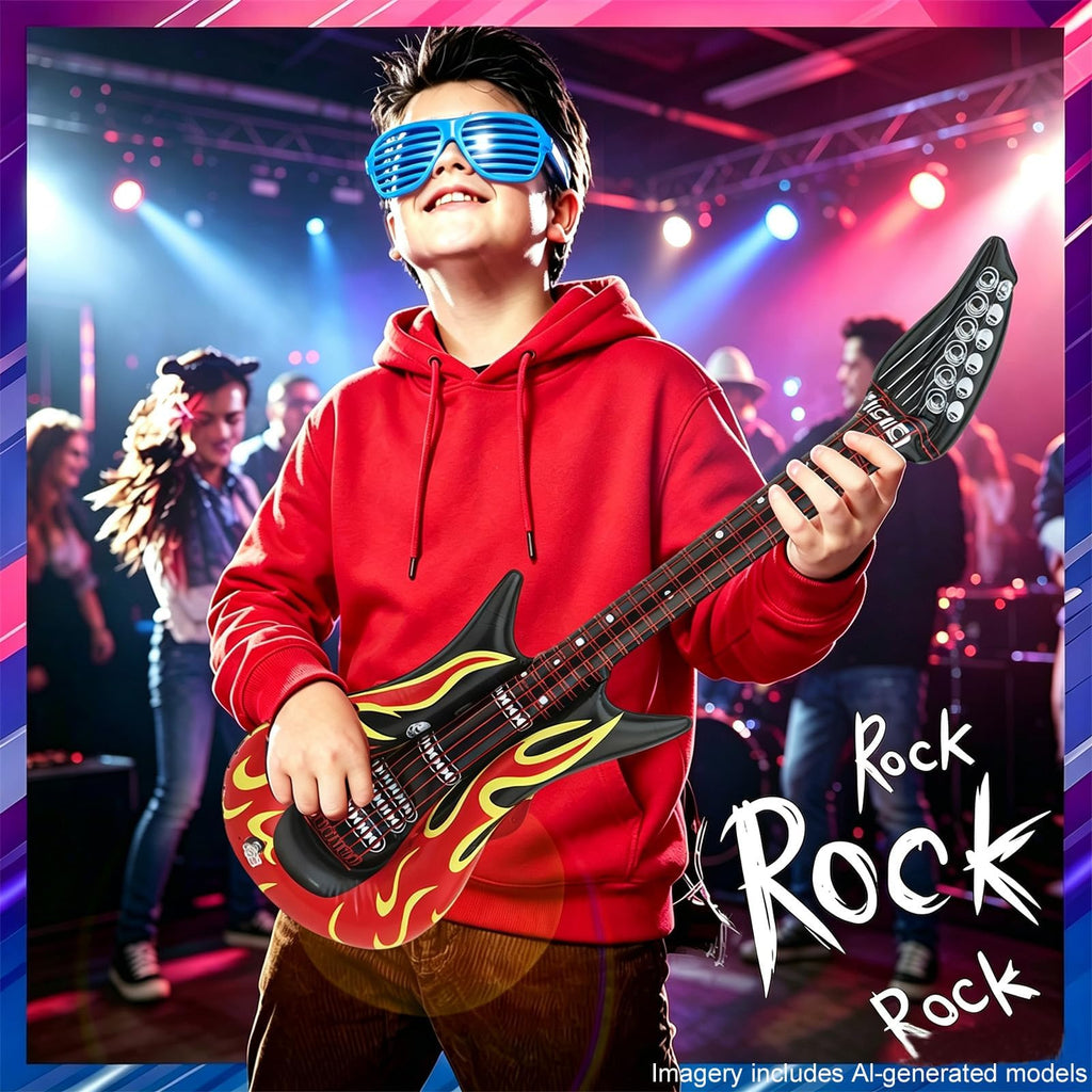 15 Pcs Inflatable Instruments Photo Booth Props Rock for Men
