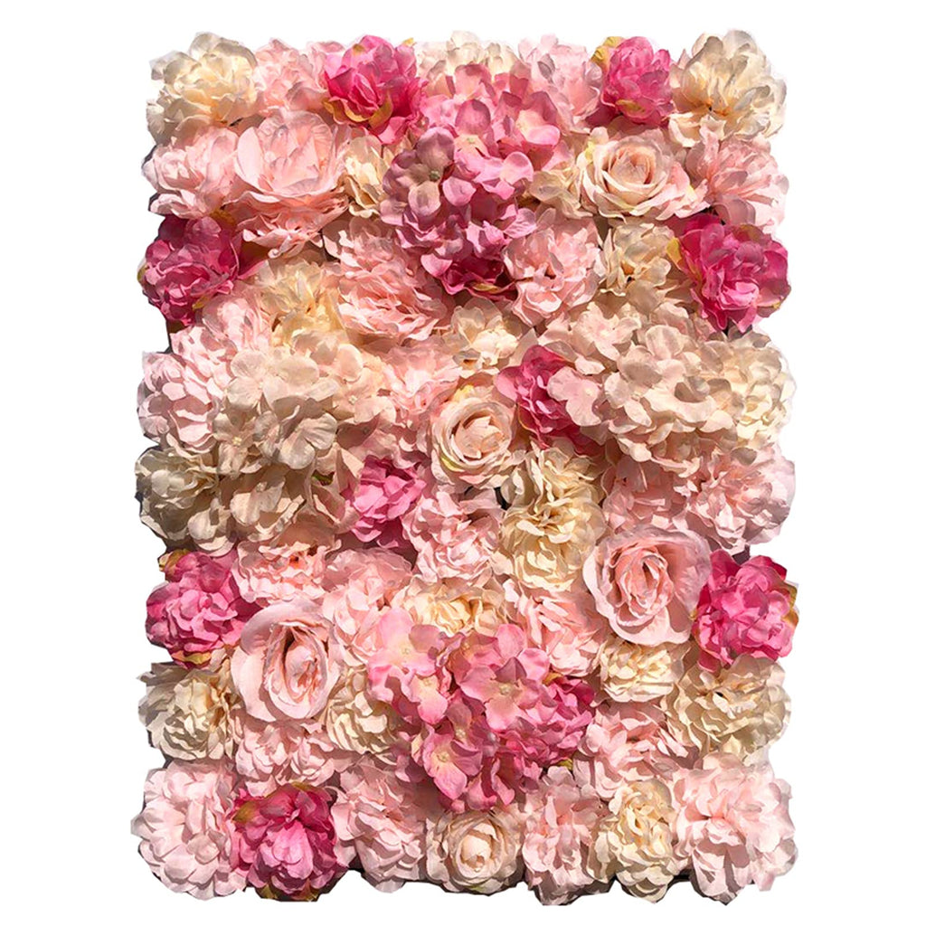 Light Pink Artificial Flower Wall Panel – 24" × 16"