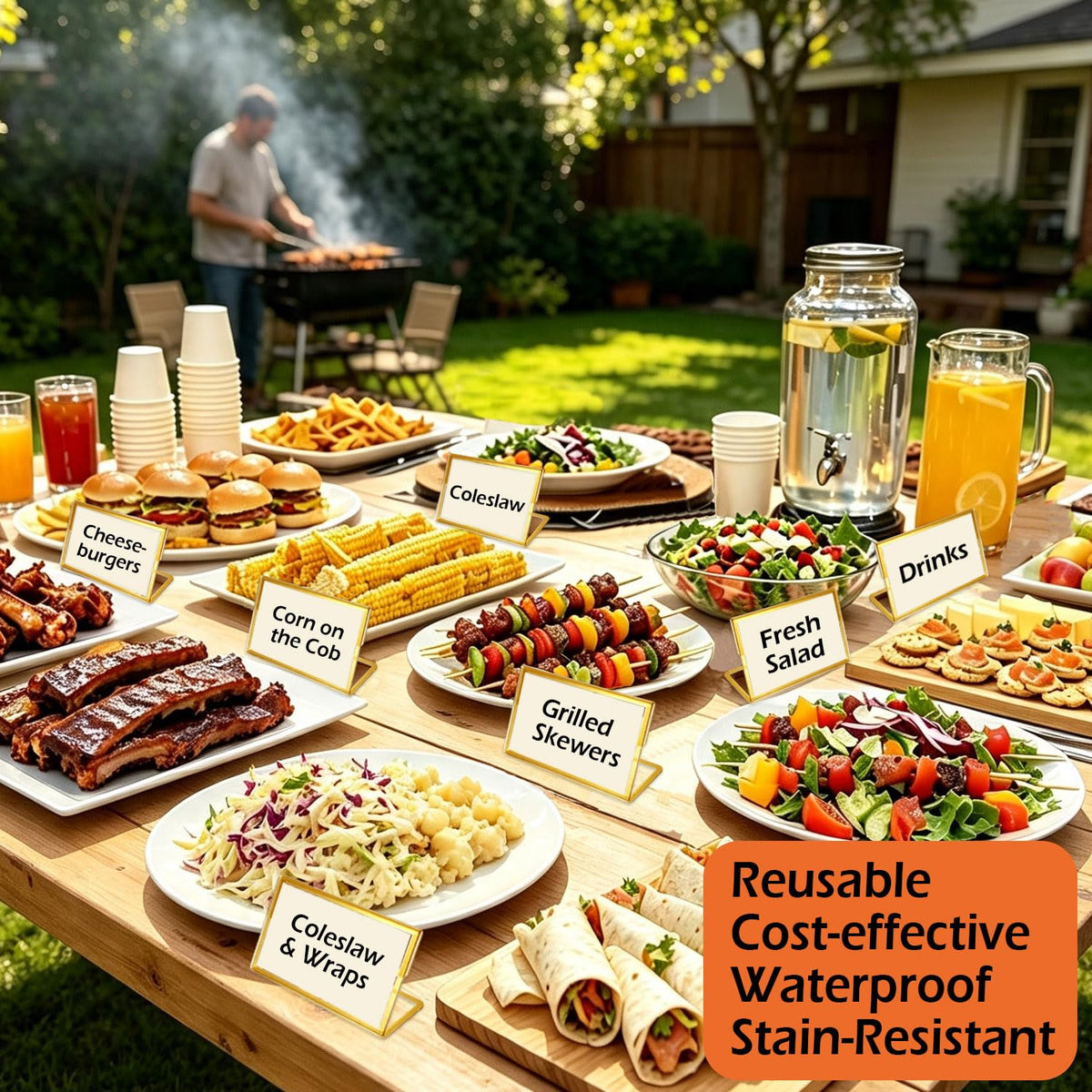 Acrylic Buffet Food Label Holders – 20 Pieces