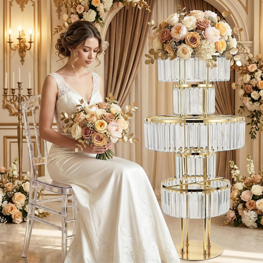 Crystal Wedding Flower Stands – 2 Pieces