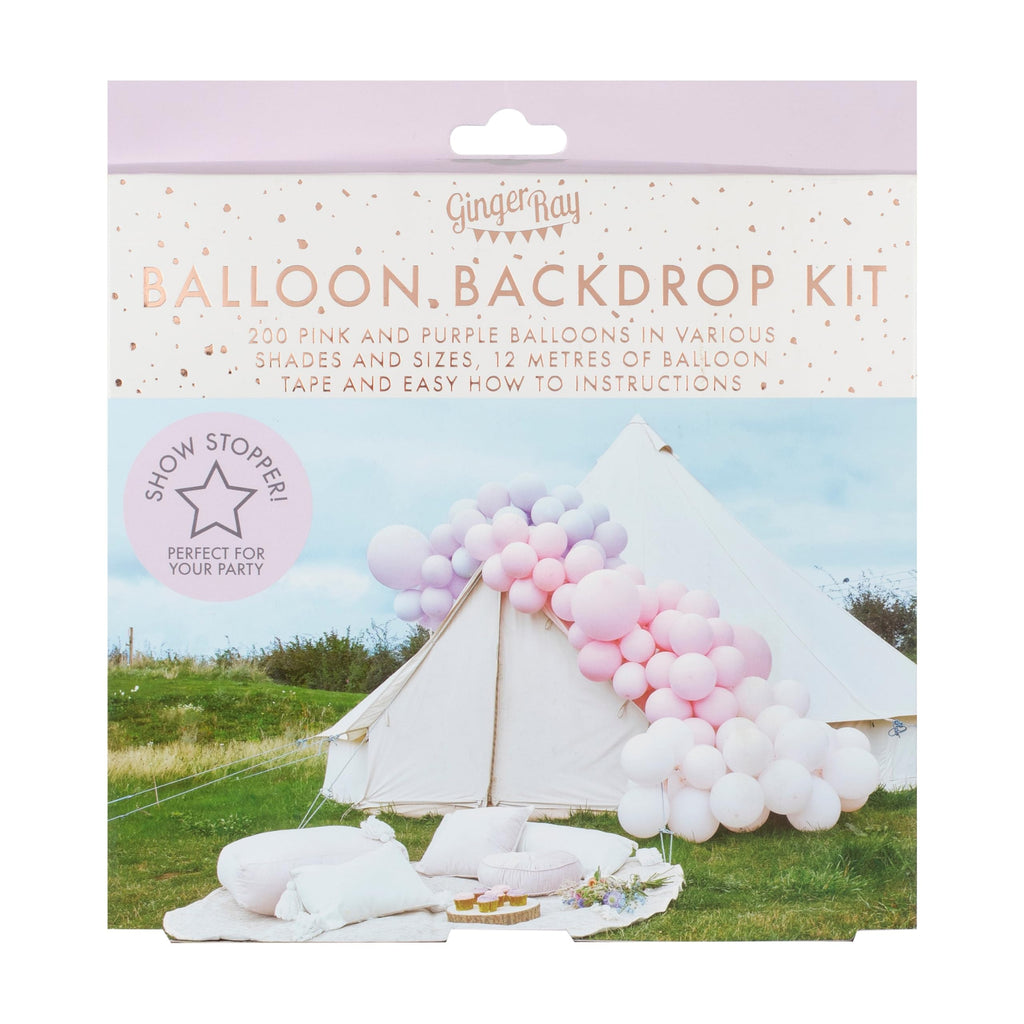 Pastel Pink & Purple Latex Balloon Arch Kit – 200 Balloons