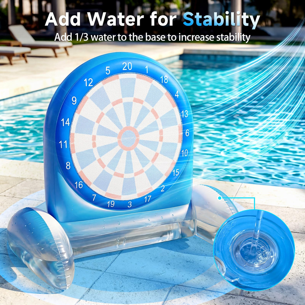Inflatable Dart Board Water Game with Sticky Balls