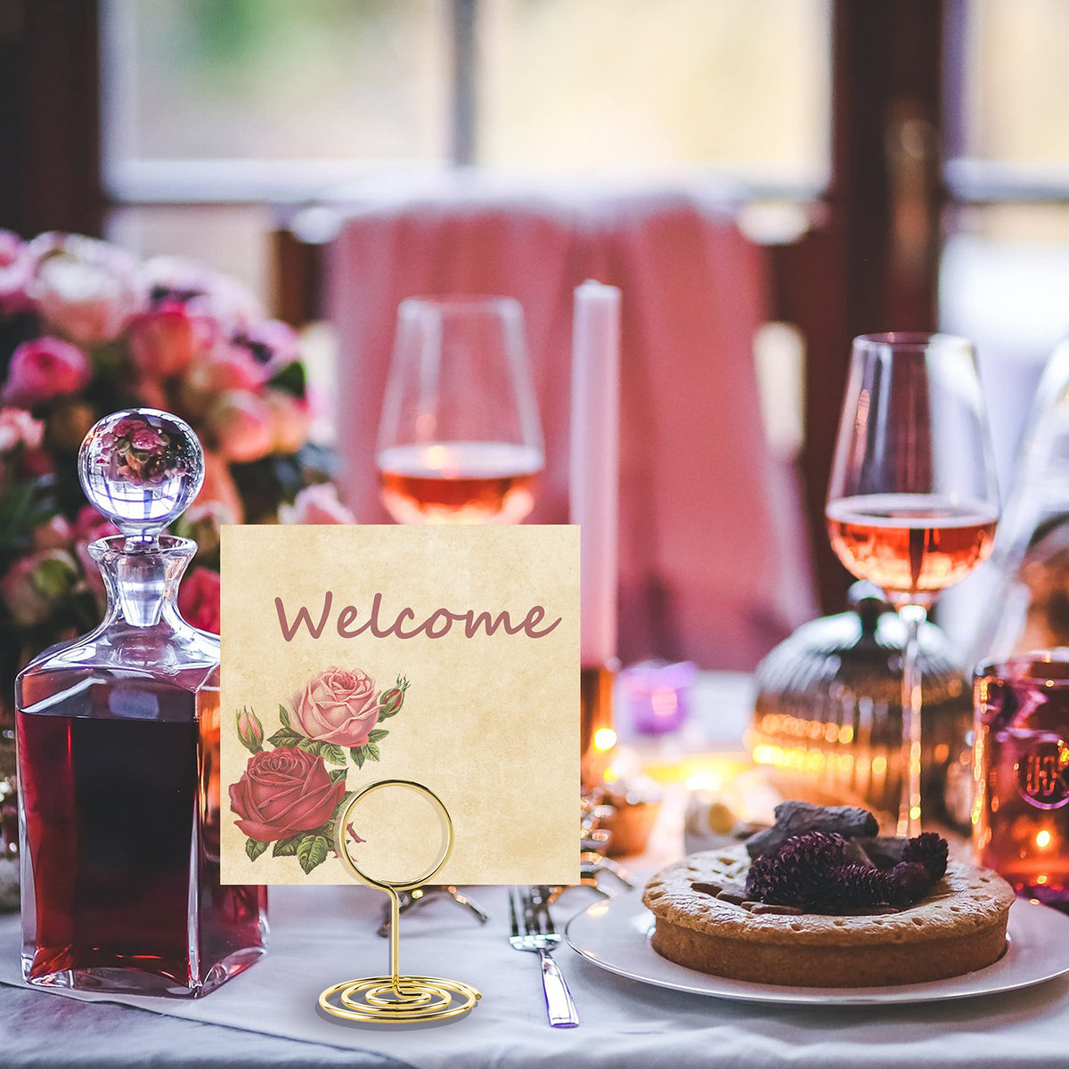 Gold Table Number & Place Card Holders – 26 Pieces