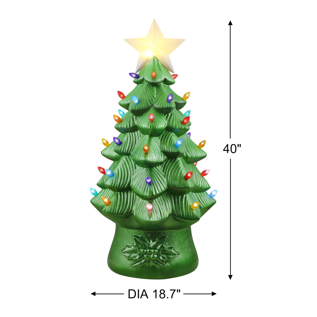 Nostalgic Christmas Tree with LED Lights – 40"